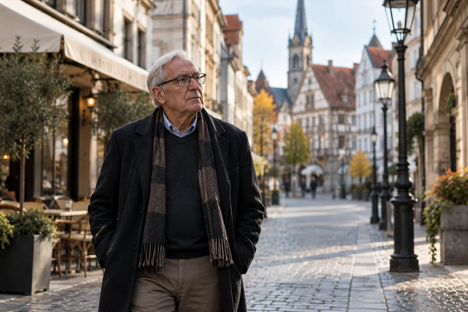 Ältere Person vor einem Rentenbescheid und einem Kalender. Das Bild symbolisiert die Diskussion um das Renteneintrittsalter und die Reform der Alterssicherung in Deutschland.